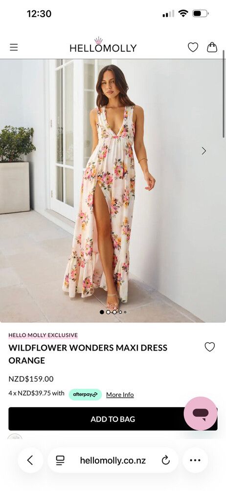 Hello Molly Wildflower Wonders Maxi Dress Orange