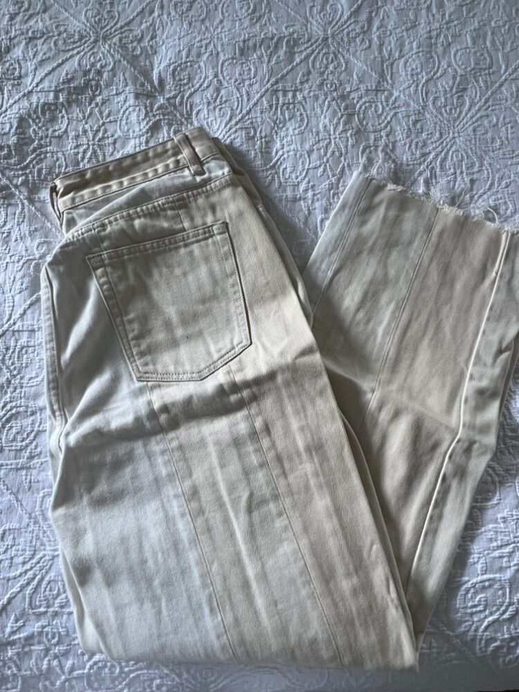 White And Beige Stripped Pants