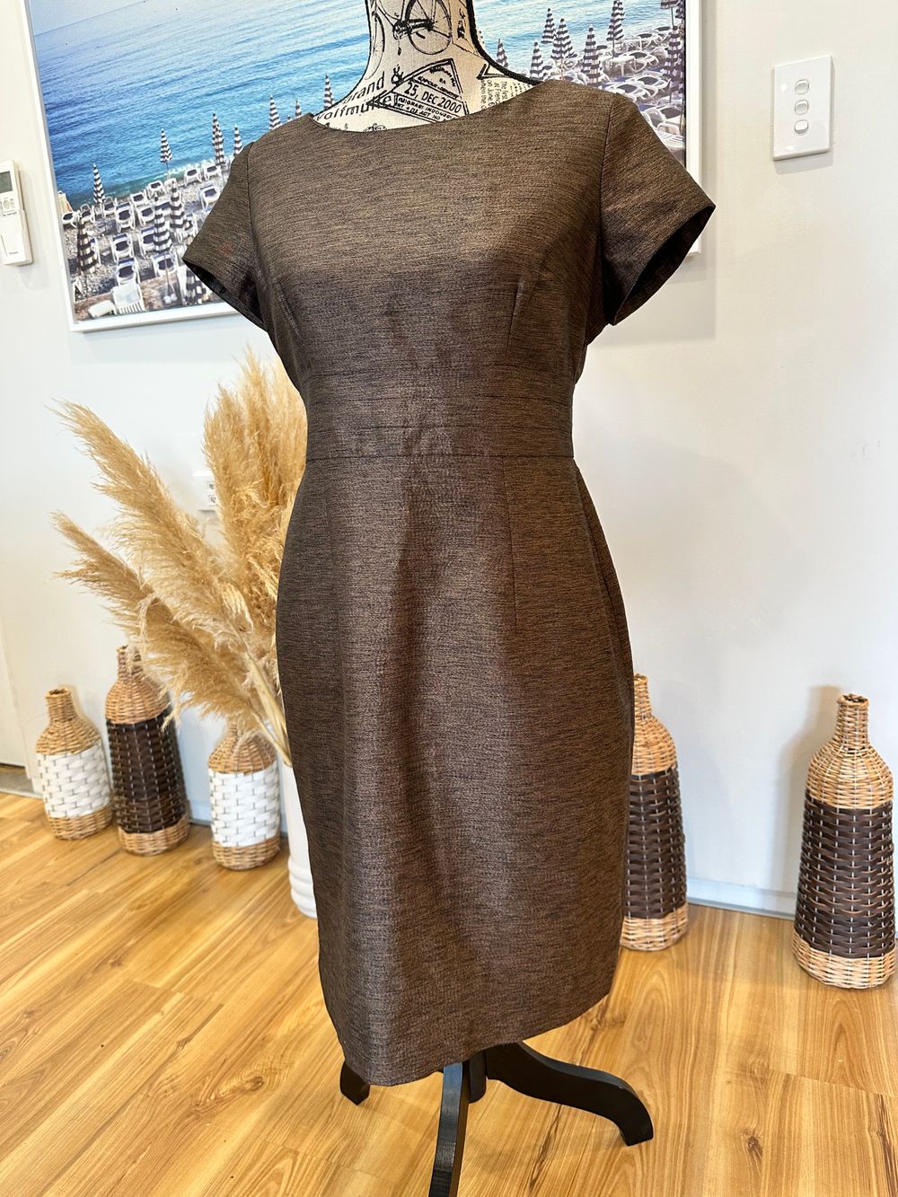 Gold / Brown winter shift dress