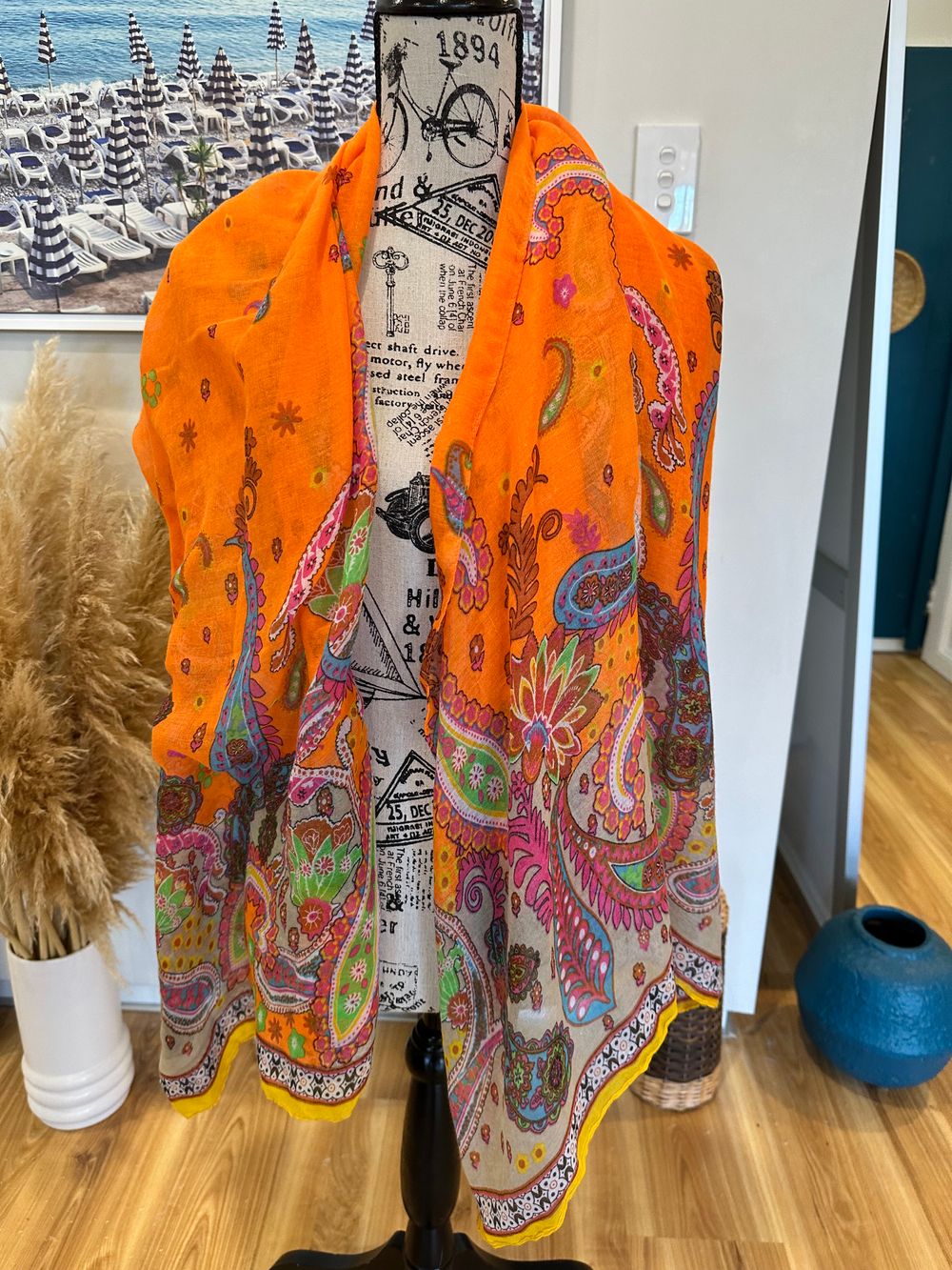 Light scarf with orange tones