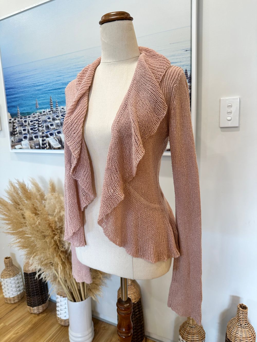 MAX Ruffle Knit Cardigan Size S