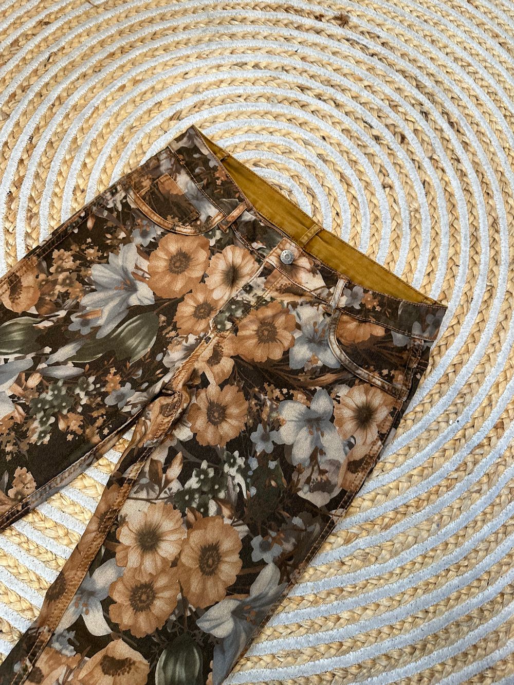 Onado - Reversible Floral Print / Mustard Jeans