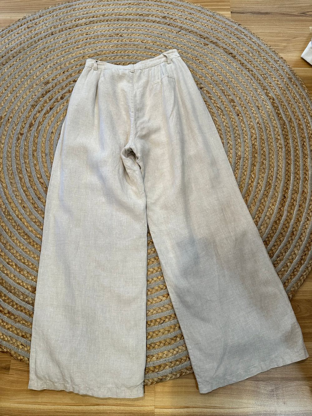 Dissh 100% Linen Pants – Women’s Oatmeal Casual & Comfortable Size 10