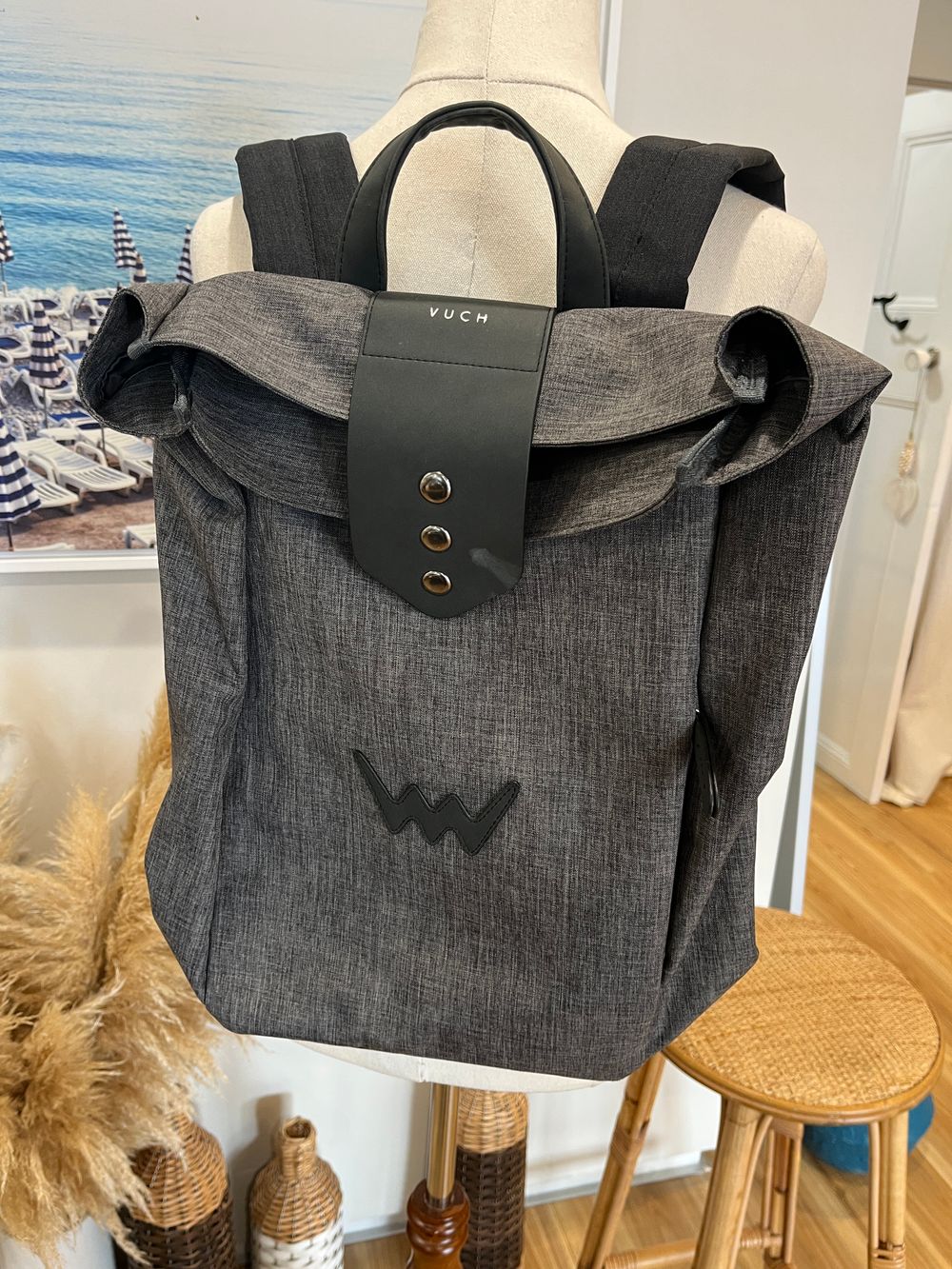 VUCH Black & Grey Backpack – Sleek Everyday Urban Style
