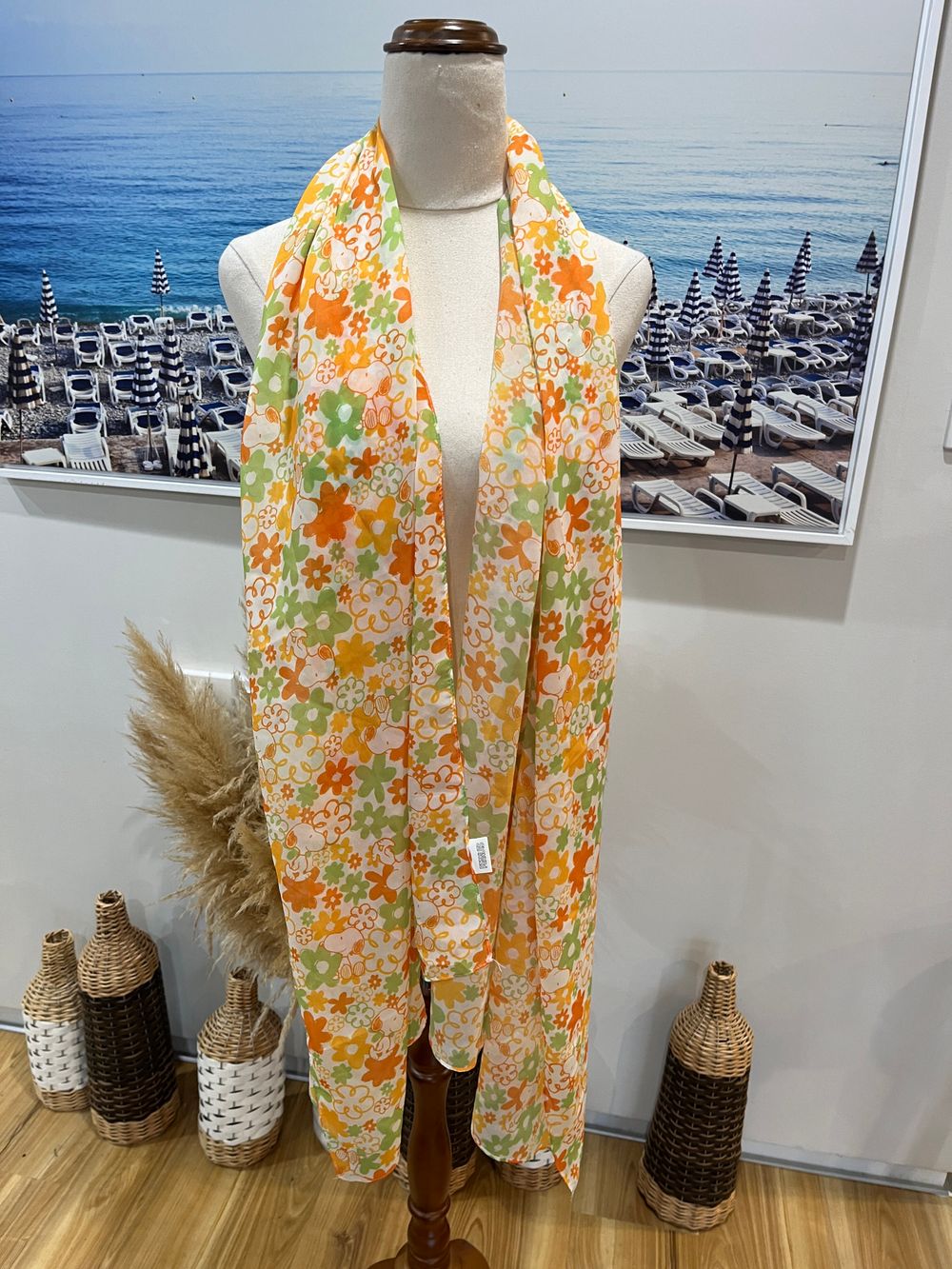 Snoopy Floral Scarf | Colourful Statement Accessory