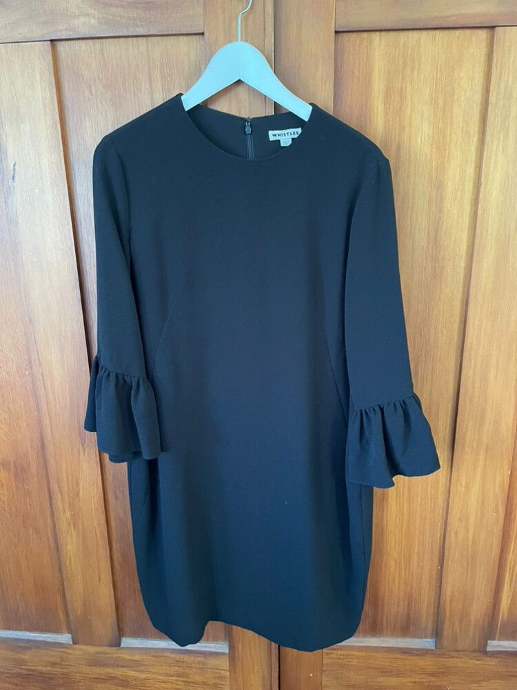 Whistles Black Dress with Flared Sleeve
