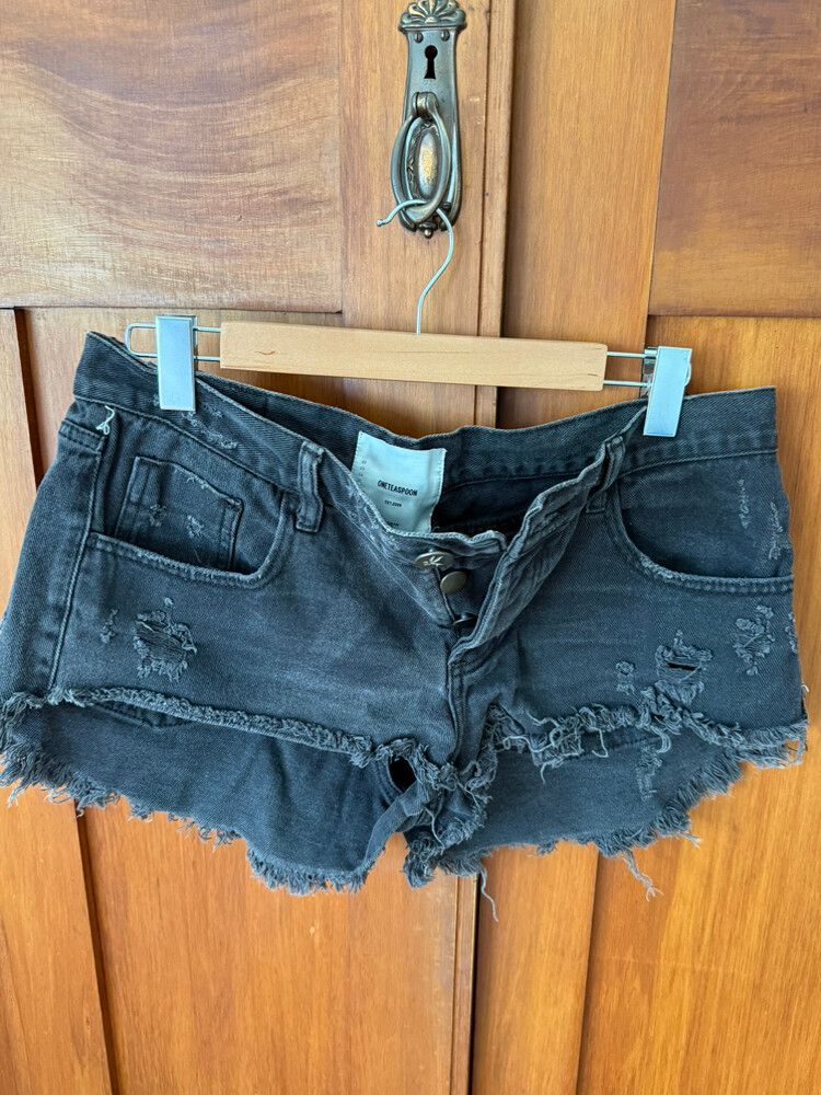 One Teaspoon Denim Shorts, Washed black, Size 30 (12)