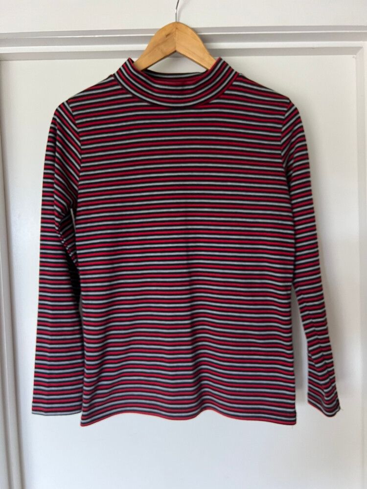 vintage -  Striped Long Sleeve Top - M