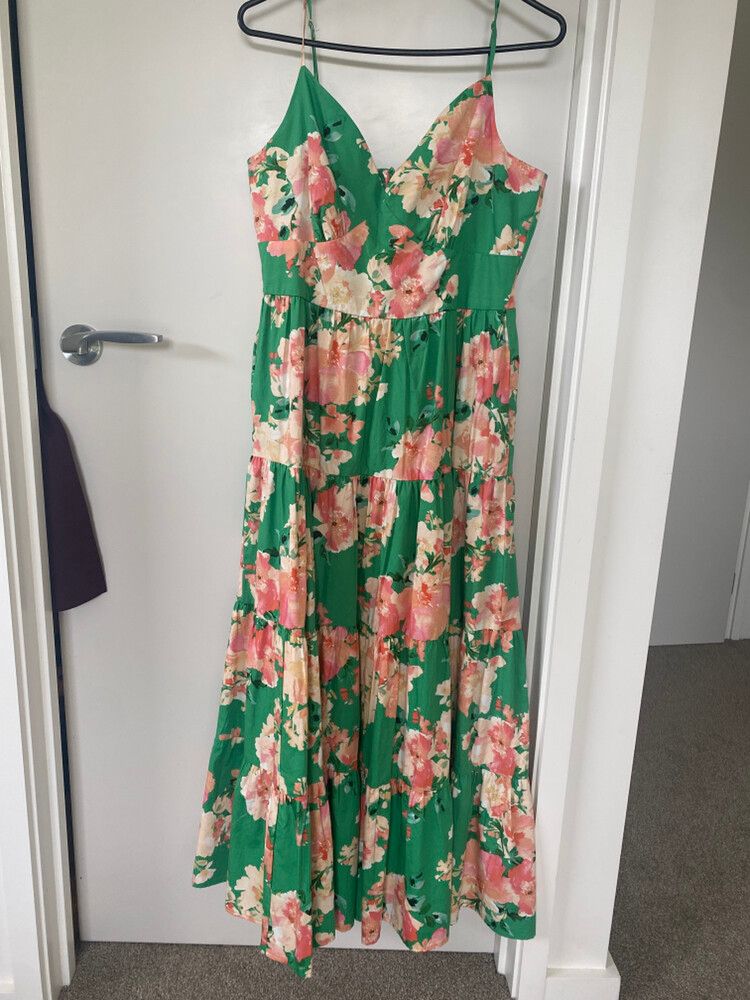 Dotti - Dotti Green Floral Dress on Designer Wardrobe Dotti - Dotti Green Floral Dress on Designer Wardrobe
