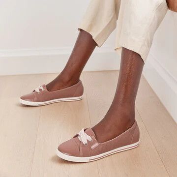 FRANKIE4 Hannah II Dusty Rose Leather Cushioned Slip On Flats