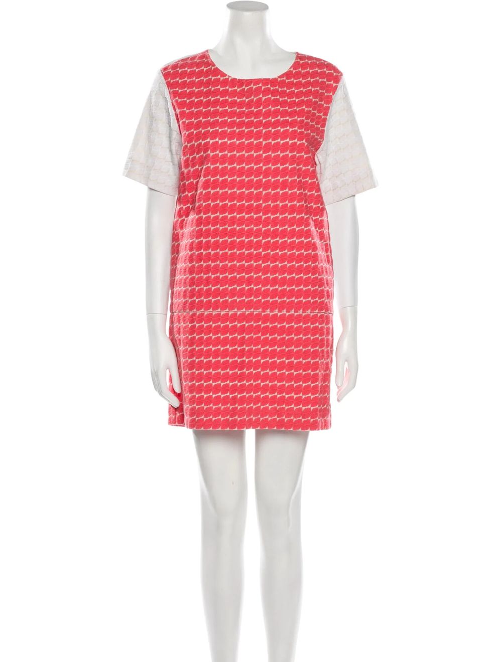 MARNI Cotton Embroidered Pink Cream Shift Dress