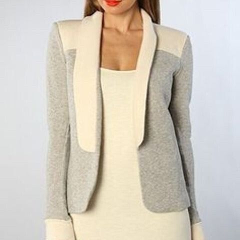 Warrior Grey Cream Open Jacket Blazer
