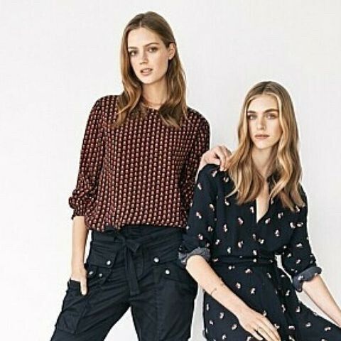 COUNTRY ROAD Geometric Print Woven Office Blouse Top