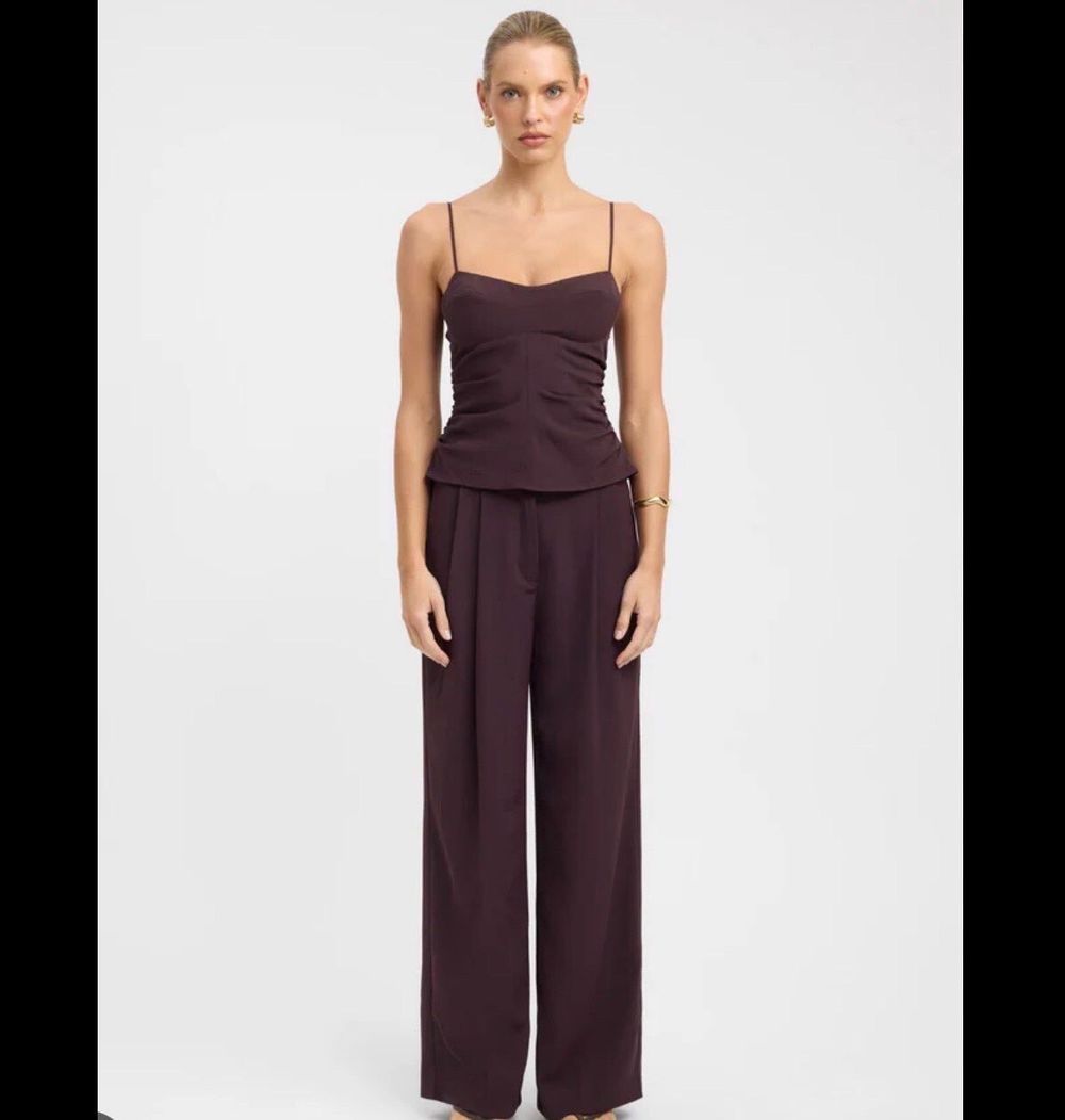 Kookai brown ruched cami top