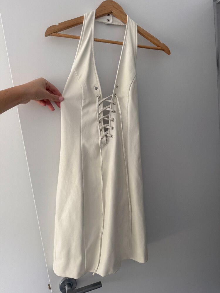 Fashion Nova - Fashion Nova White Lace-Up Dress on Designer Wardrobe