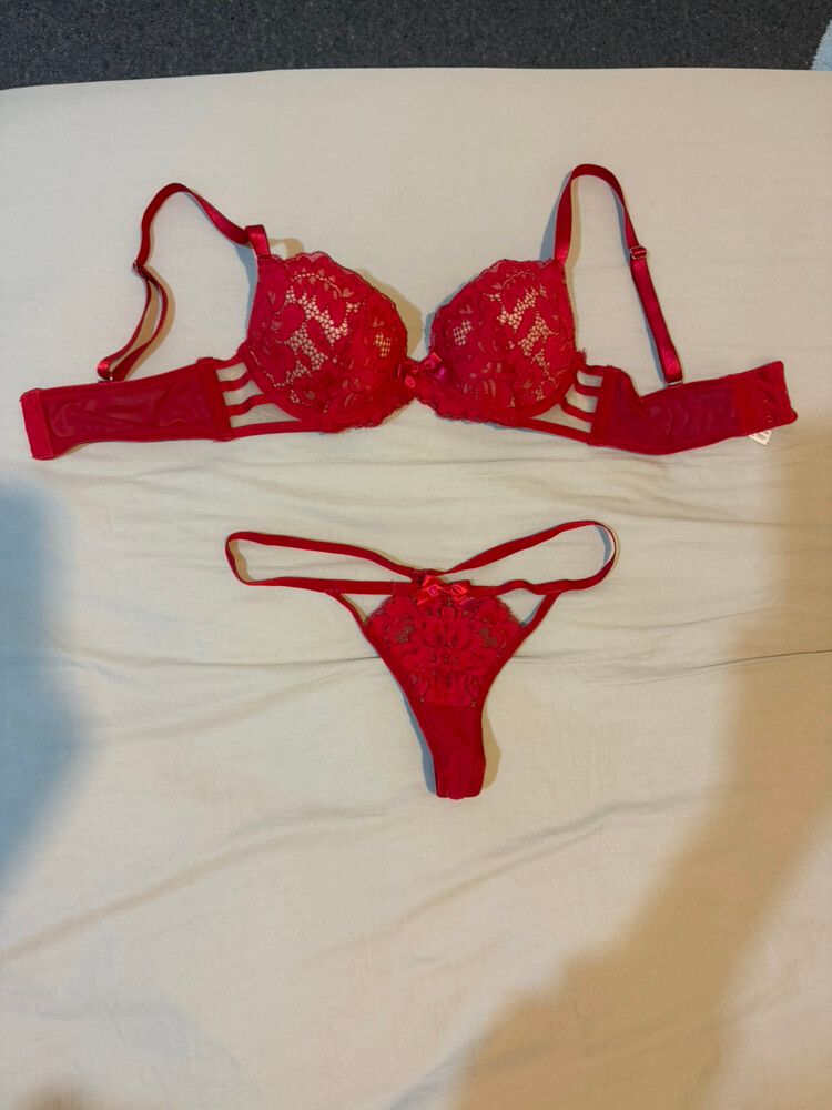 Bras N Things Red Lingerie Set lace