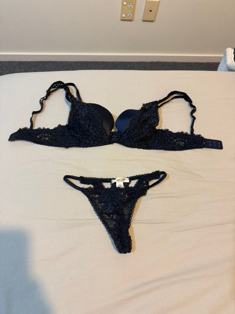 bendon lingerie navy lace bra set