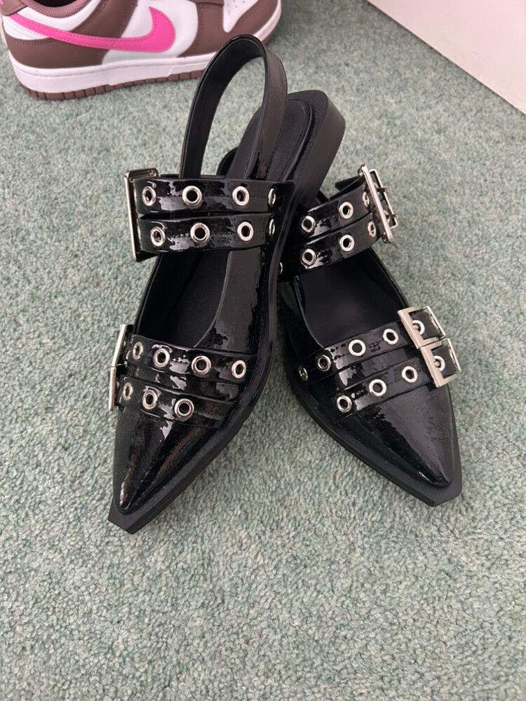 Aloas Mae Black Buckle Shoes EU 39