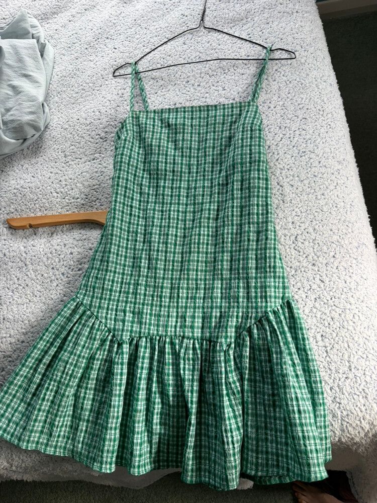 Trulli Dress Mini Green/Aqua Stripe