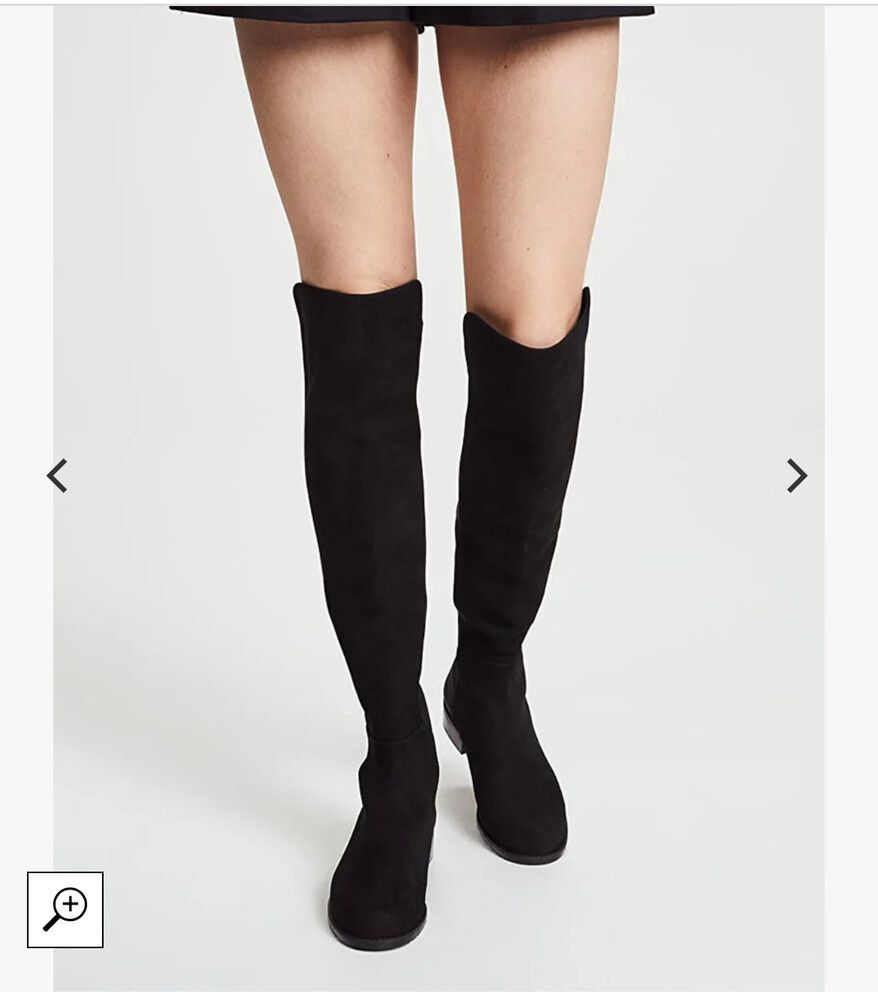 5050 Black Suede Look Alike Knee High Boots