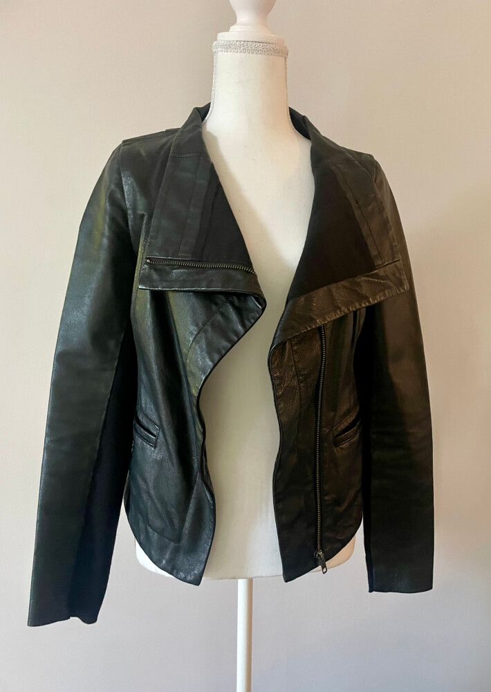 Decjuba Black Leather Jacket size 8