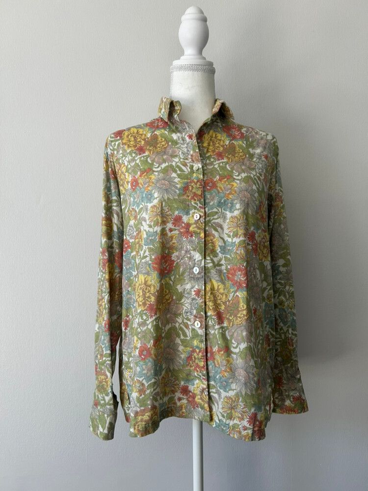 Vintage NZ Boutique | 100% Cotton Floral Shirt size 10