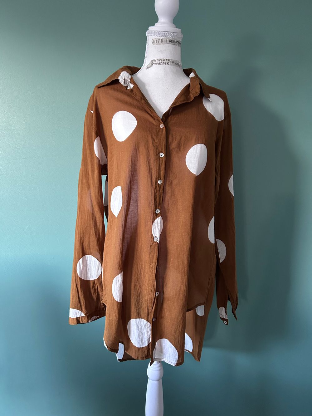 frockk 100% Cotton Polka Dot Shirt / Tunic Dress - Size M