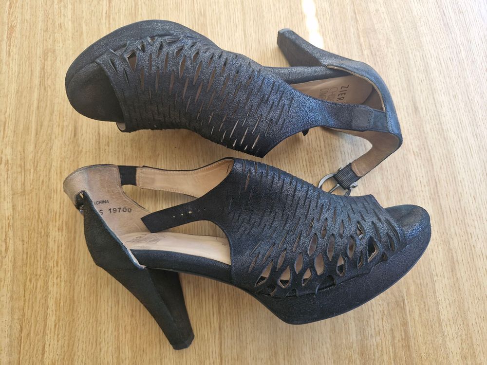 Laser cut leather Heel