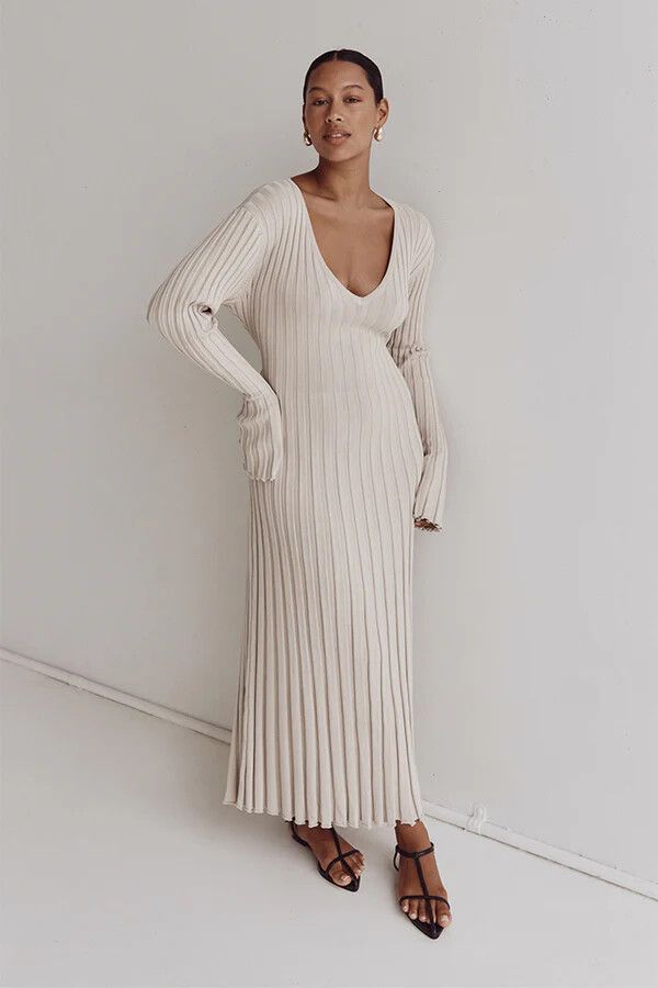 dissh beige dress GINA CREAM HALTER CROCHET DRESS – DISSH