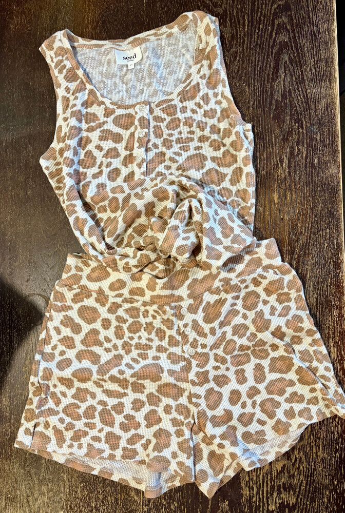 Seed Beige Animal Print PJ Set