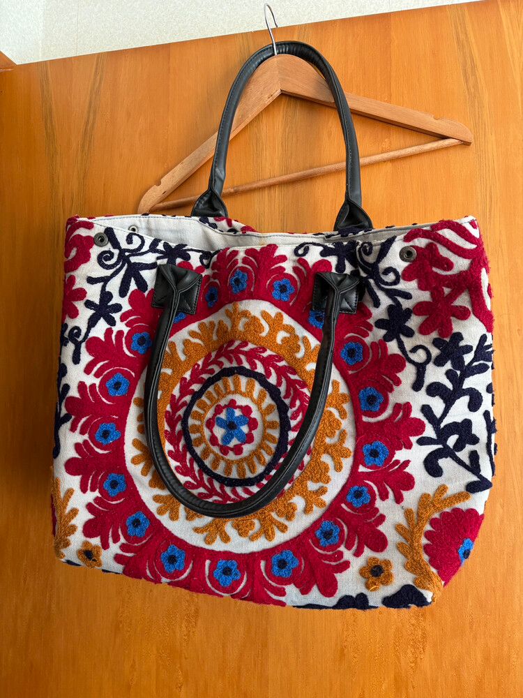 Boho Embroidered Tote Bag