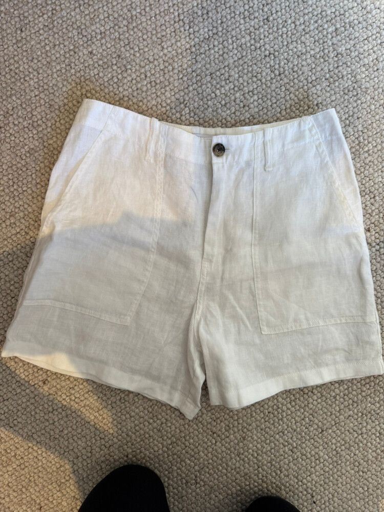 Tommy Jeans White Linen Shorts