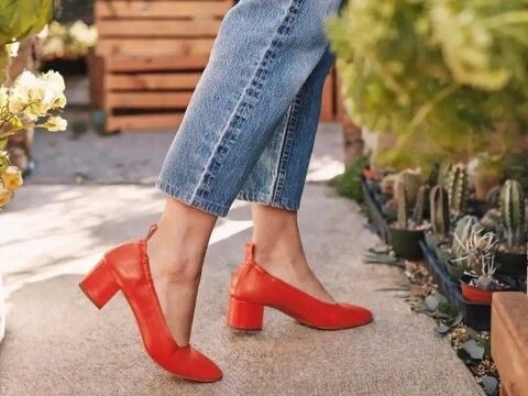 Everlane - The Italian Leather Day Heel Red