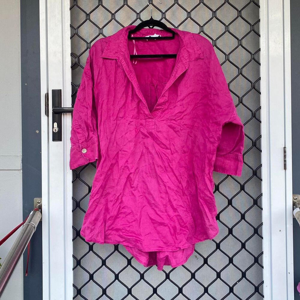 Witchery Pink linen shirt