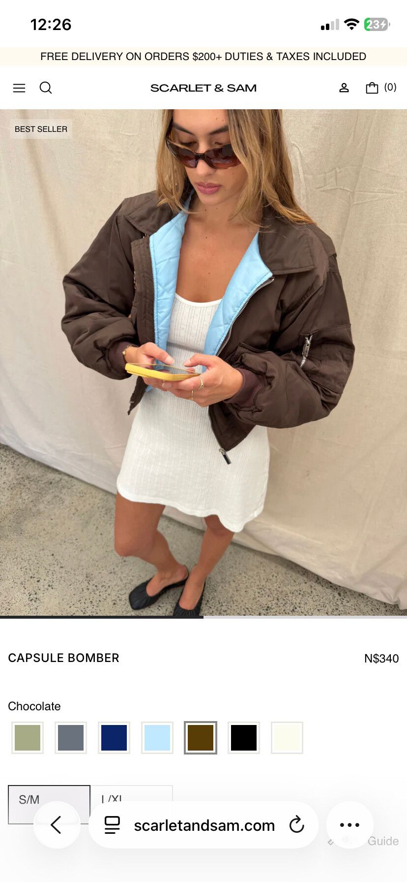 Scarlet & Sam Brown Capsule Bomber Jacket