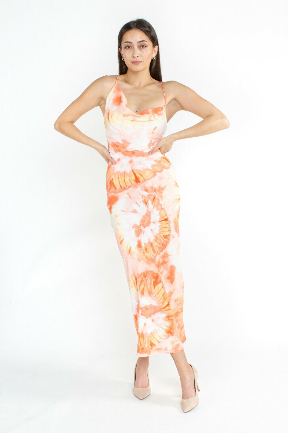knee length dresses for ladies Ava Floral Pleated Midi Dress main image 0