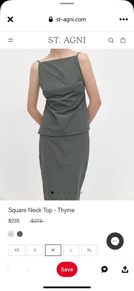 ST AGNI Square Neck Backless Top - Thyme