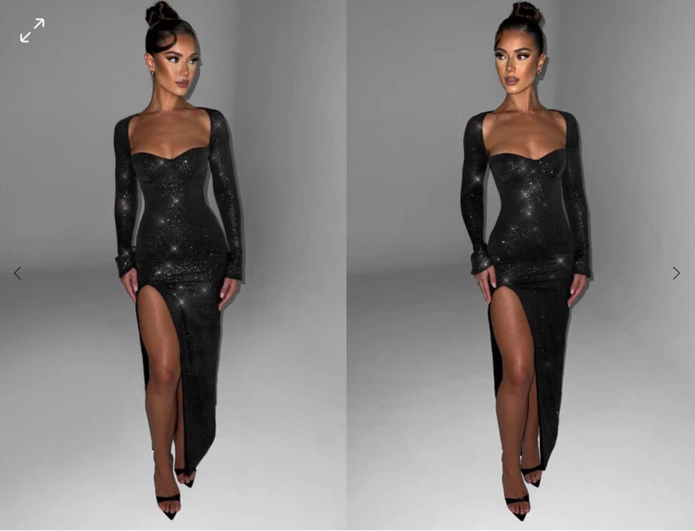nadia maxi dress black sparkle Nadia main image 1