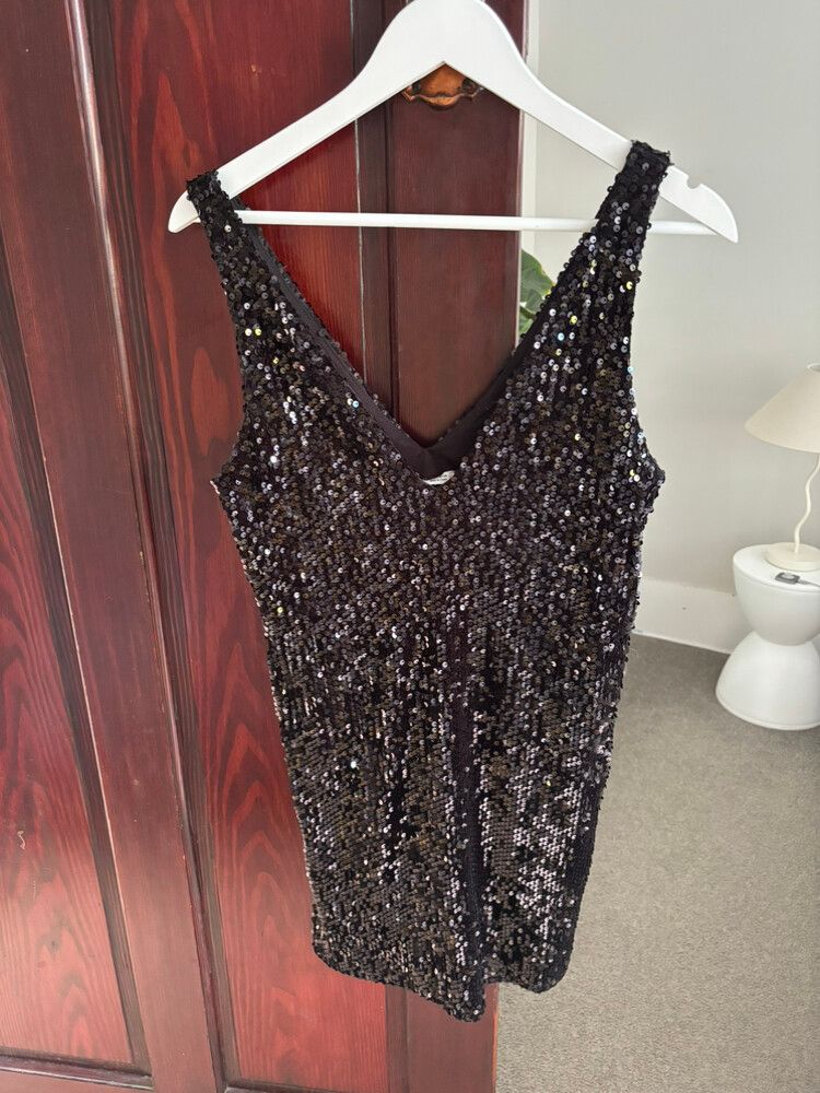 Zara - Zara Black Sequin Mini Dress on Designer Wardrobe