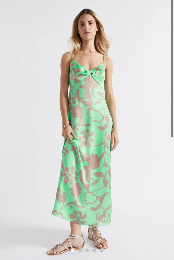Seed Heritage - Satin Floral Twist Dress on Designer Wardrobe Seed Heritage - Satin Floral Twist Dress on Designer Wardrobe