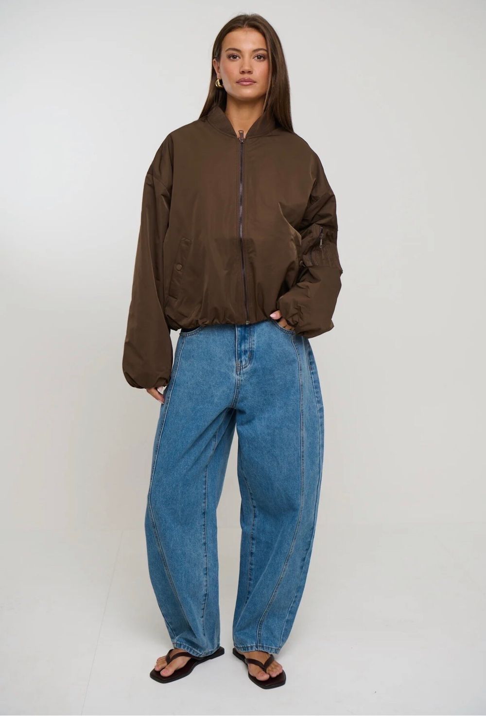 Bronze Snake bomber jacket brown
