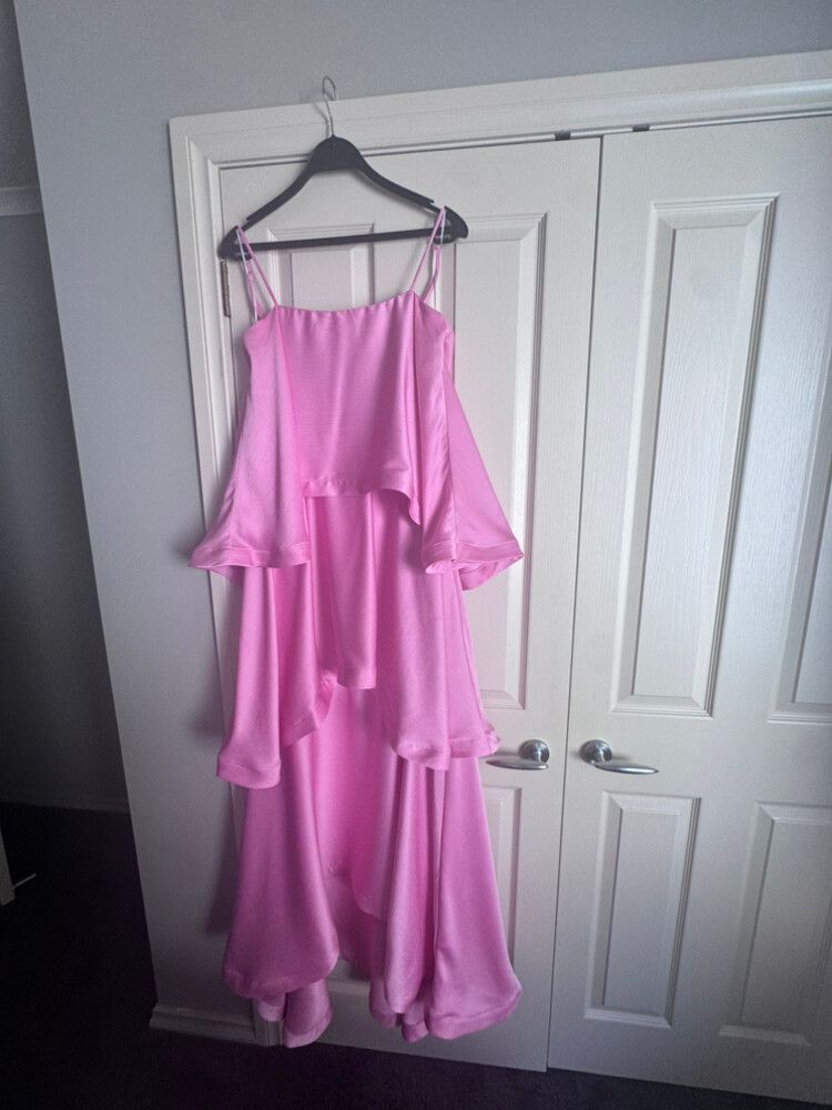 Elliatt Collective - Tilly tiered maxi dress in pink on Designer Wardrobe