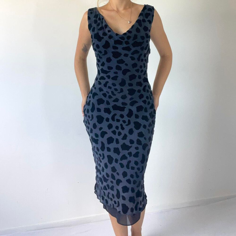 Silk Velvet Burnout Cowl Slip Dress