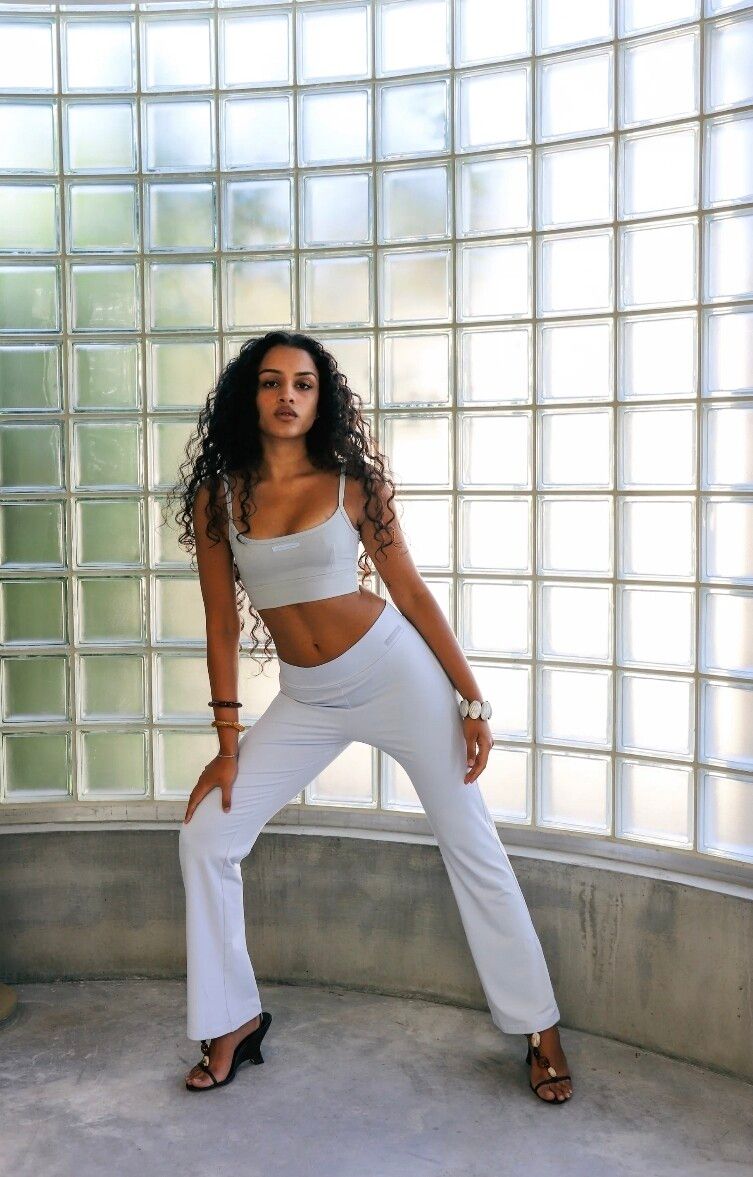 Mode mischief bamboo flare pants - white
