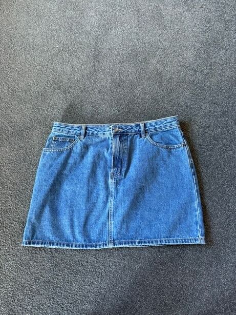 Denim Skirt high waisted mid blue wash