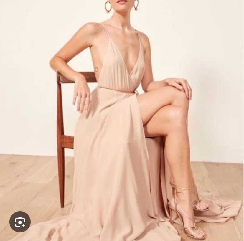 sachin and babi light blue dress Champagne Satin Cami Wrap Midi Dress | Bridesmaids