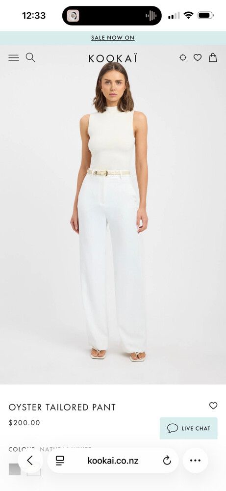 Kookai oyster tailored pant