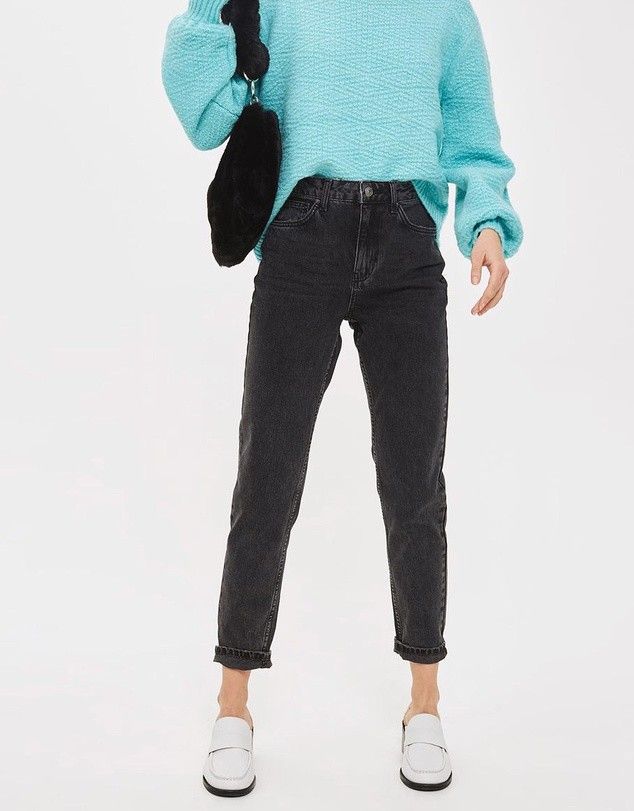 Topshop - Mom Jeans in Washed Black on Designer Wardrobe