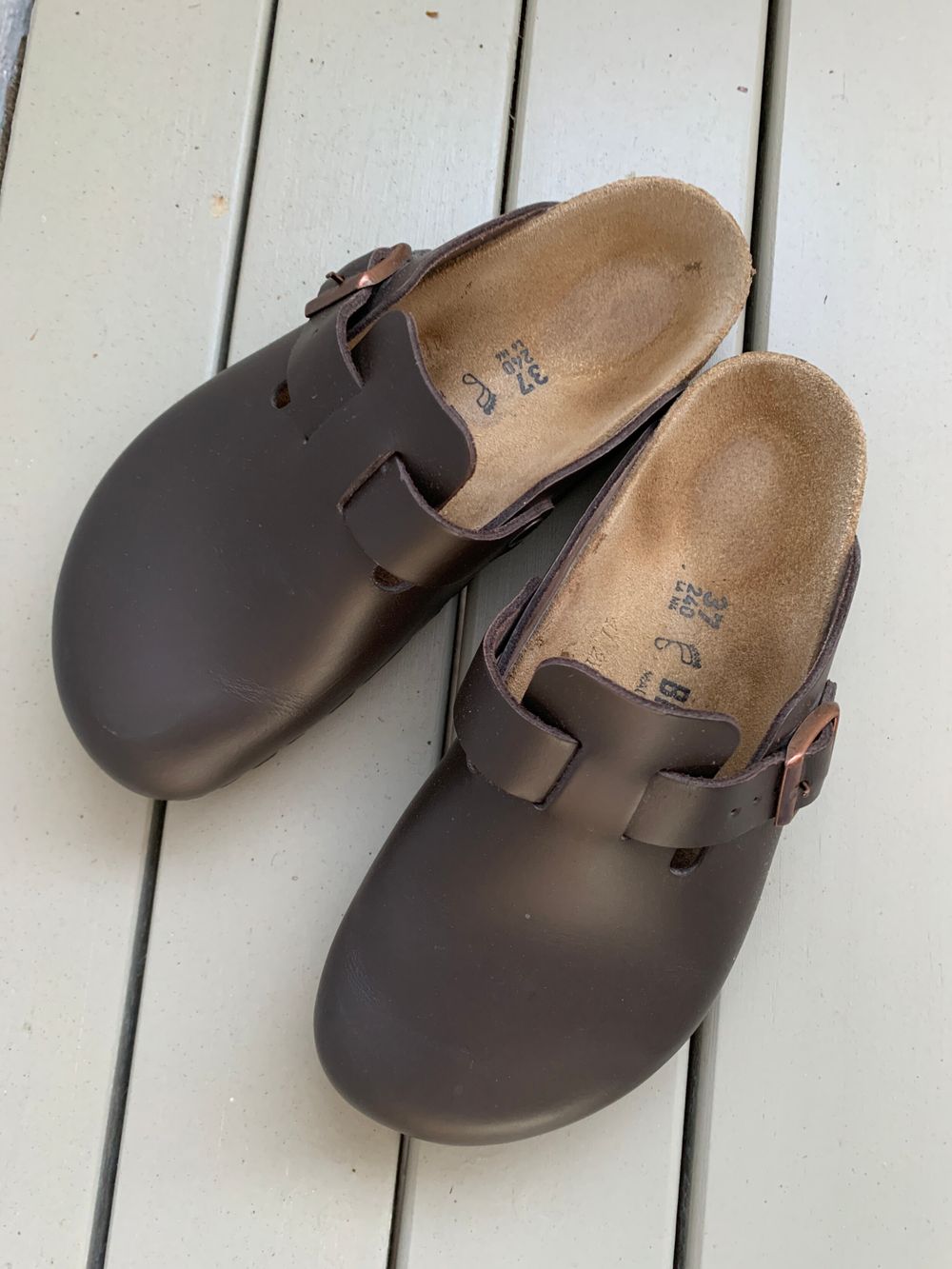Birkenstock Boston Brown Leather Clogs