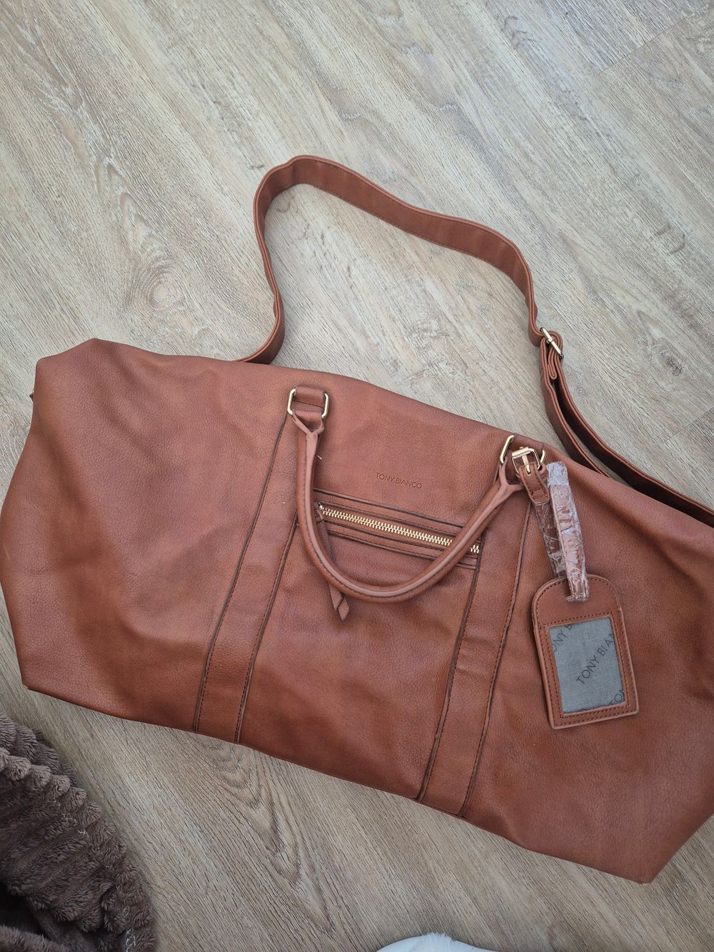 Tony Bianco Brown Leather Travel Bag